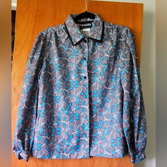 Vintage 1970s Claudia Polka Dot Blouse - Picture 1 of 2